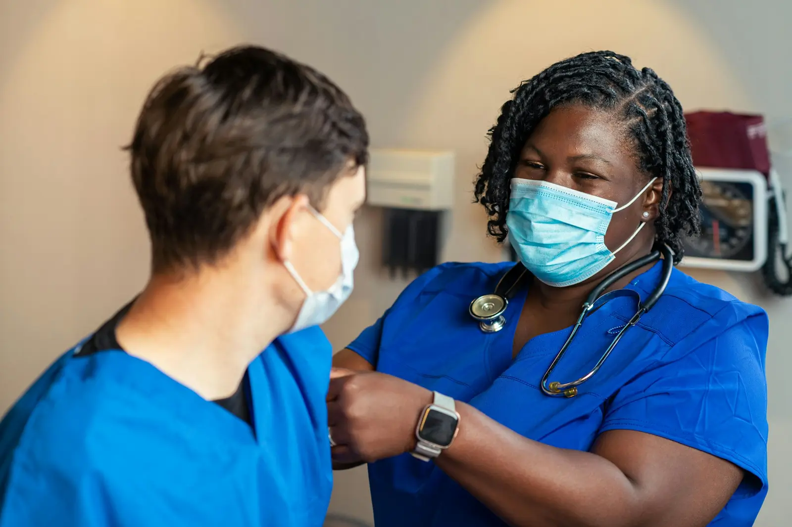 Health worker in a surgical mask